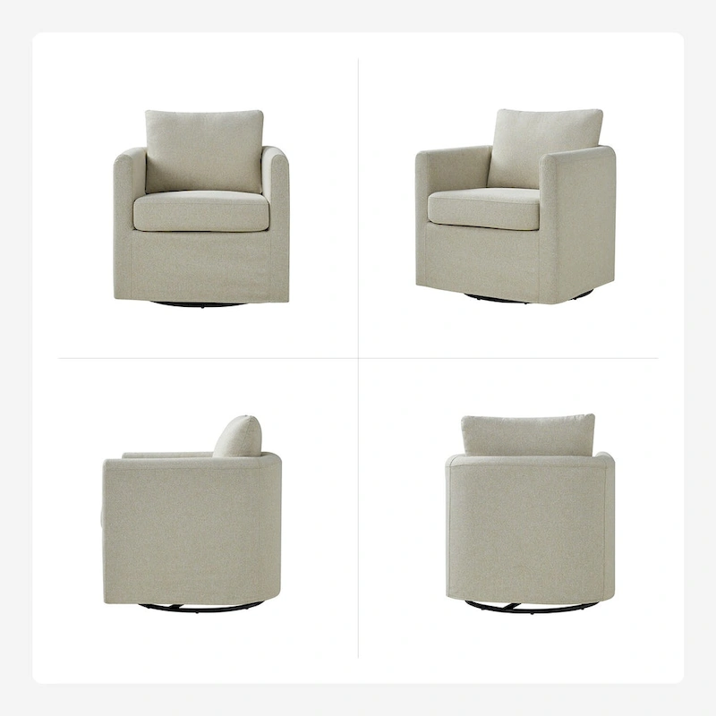 Erkenbald Modern 360-Degree Swivel Chair with Removable Slipcover Set of 2 by HULALA HOME