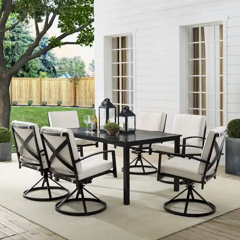 Crosley Kaplan 7Pc Outdoor Dining Set - 122W x 99D x 37H