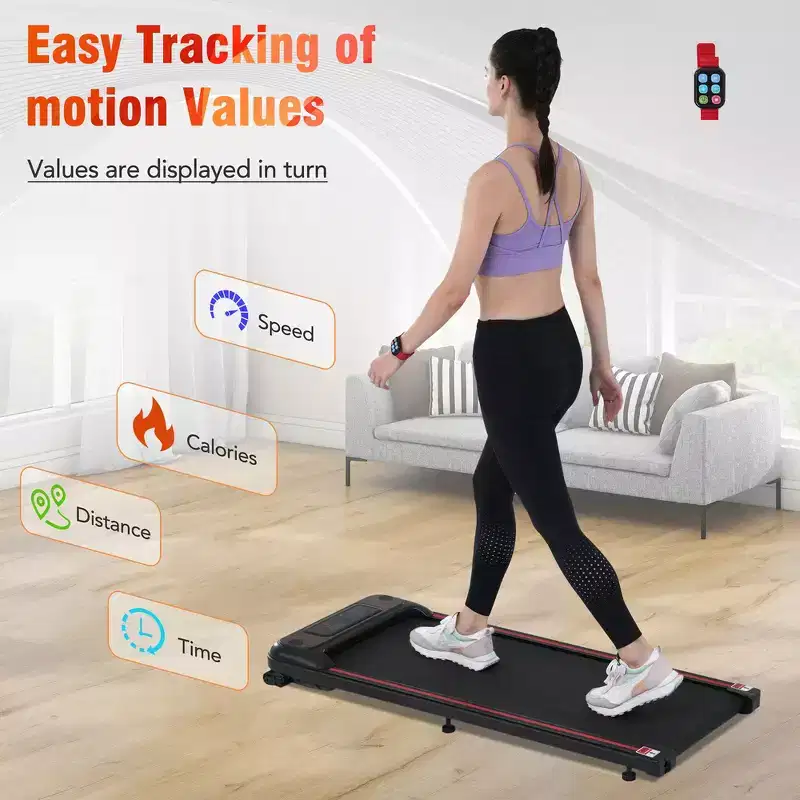 Whisen Walking Pad Under Desk Treadmill Machine Home Exercise Walking Treadmill with Incline for Small Space - Black