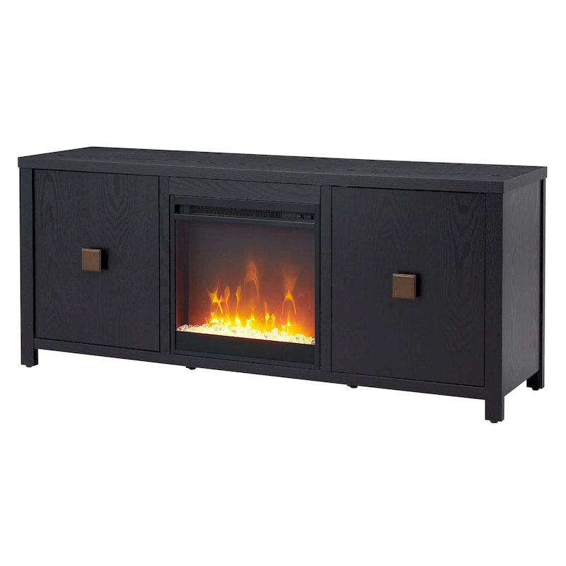 Juniper 58 TV Stand with Crystal Fireplace Insert