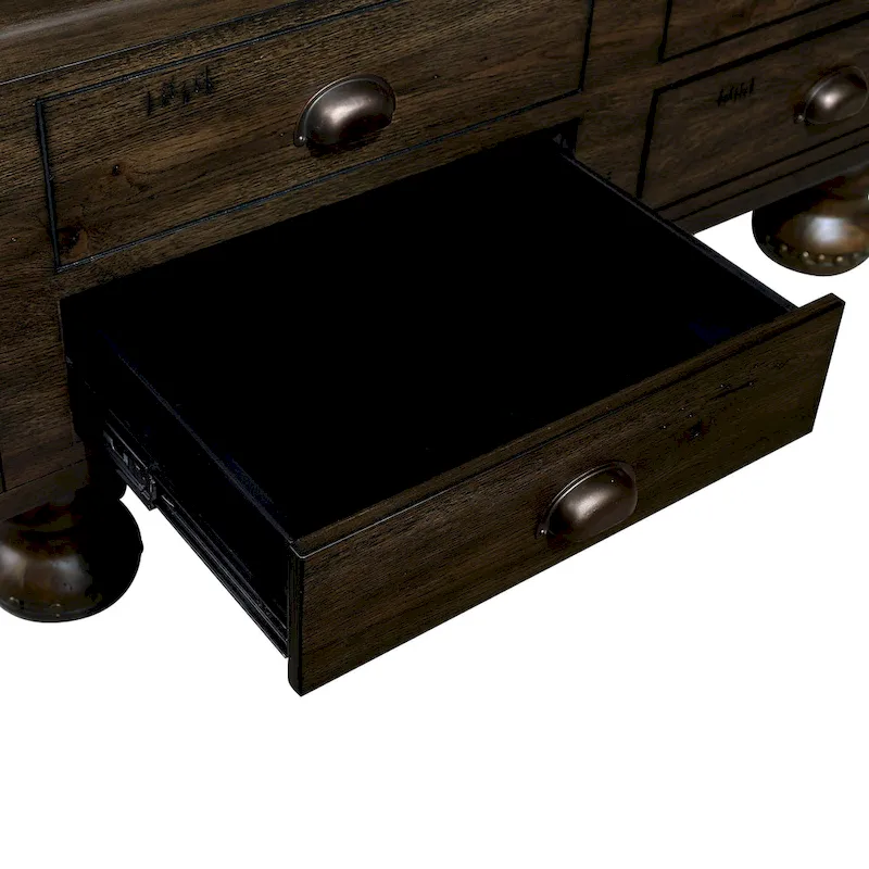 Solid Wood Rectangle Coffee Table with 4 Drawers