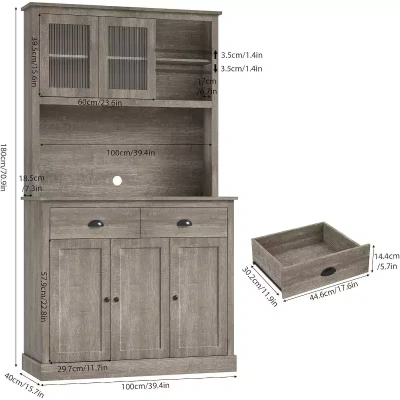 5-Door Kitchen Pantry Cabinet, 71