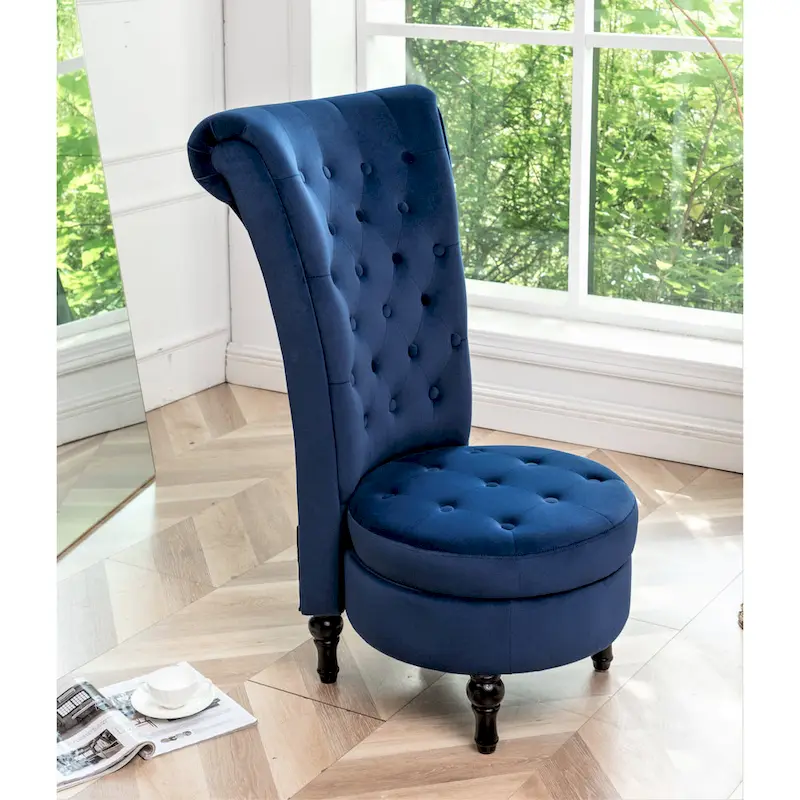 US Pride Furniture Gosser 20 Wide Velvet High Back Vanity Chair