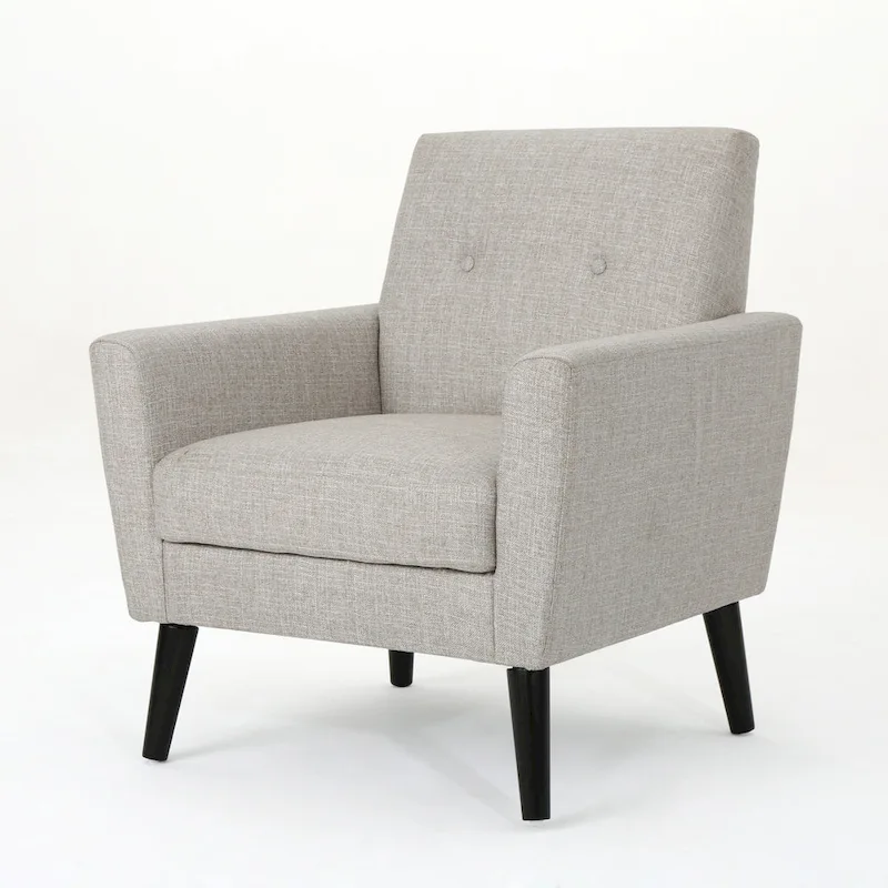 31.1 Upholstered Button Tufted Club Chair with Rubber Legs