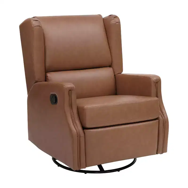 Manual Glider Rocker Recliner Chair | 360° Swivel Wingback
