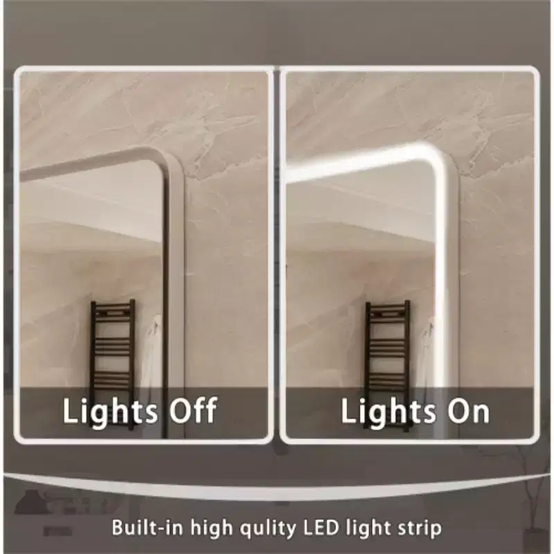 48 X 36 Rectangular Framed Dimmable Anti-Fog LED Wall Bathroom Vanity Mirror Lighted Mirror