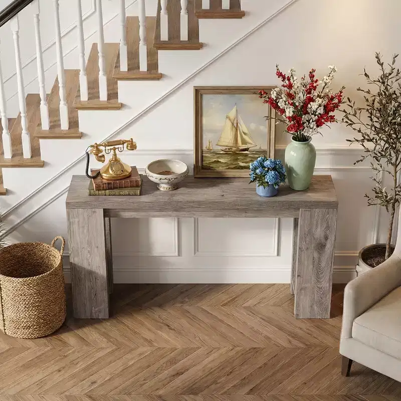 70.9-Inch Wood Console Table, Farmhouse Entryway Sofa Table