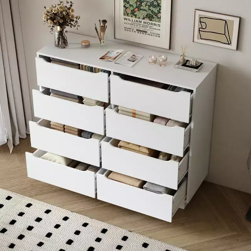 GDFStudio Dune 47 Modern Wooden Long Dresser with 8 Drawers