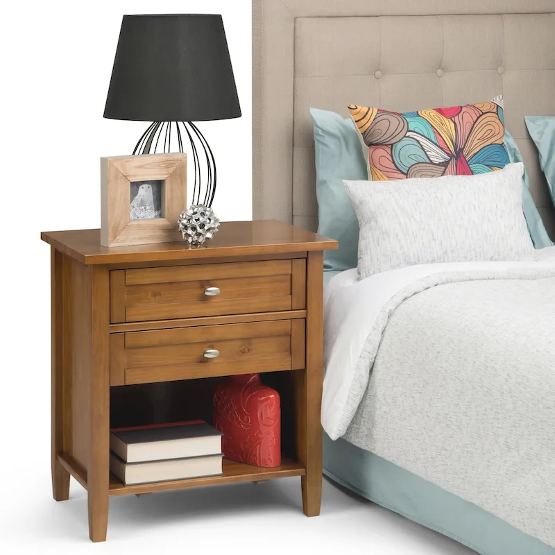 Norfolk 24 inch Wide Transitional Bedside Nightstand Table
