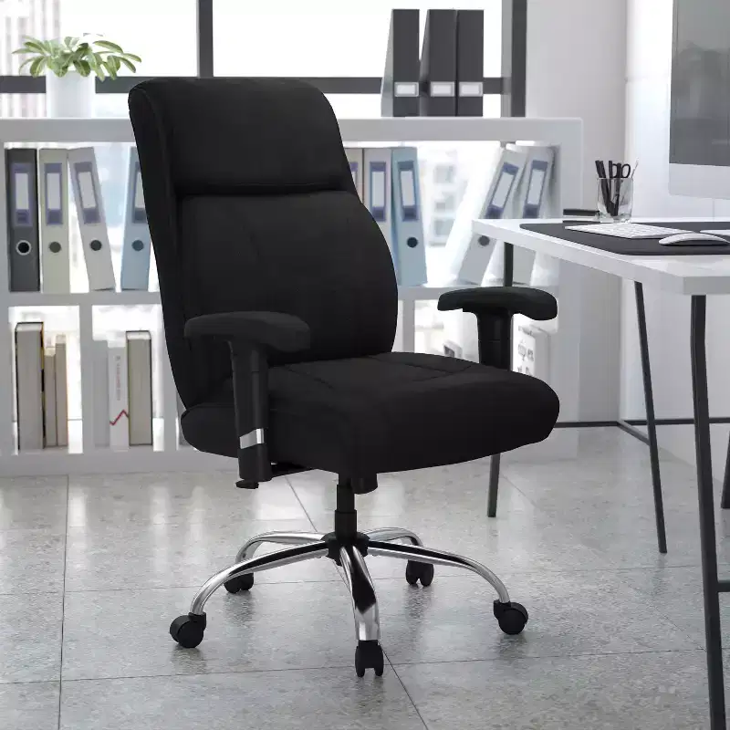 Emma and Oliver 400 lb. Big & Tall Mid-Back Swivel Clean Line Stitch Ergonomic Task Office Chair