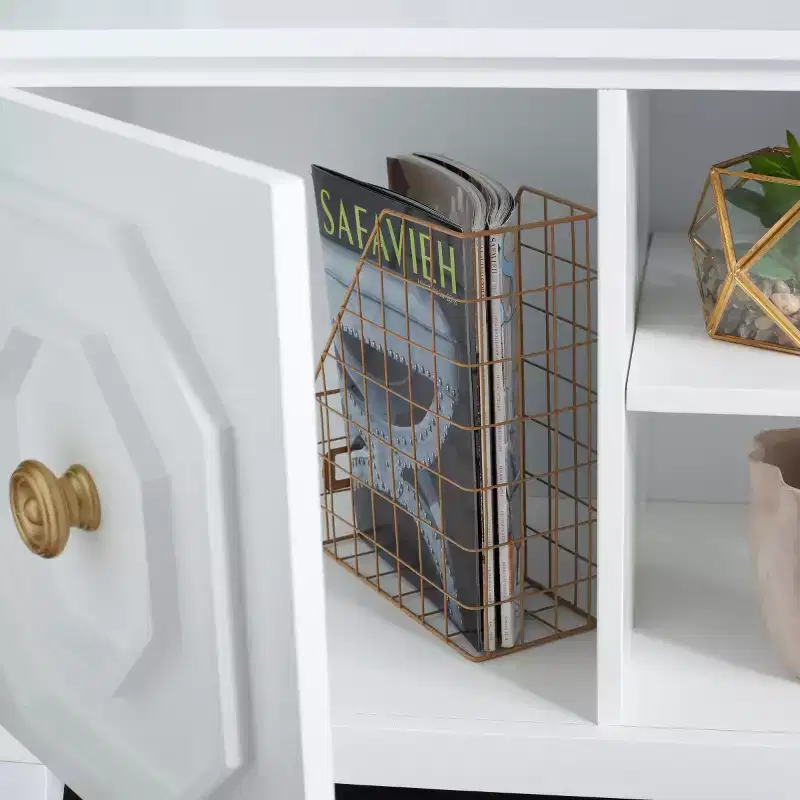 2-Door 1-Shelf Media Stand, White