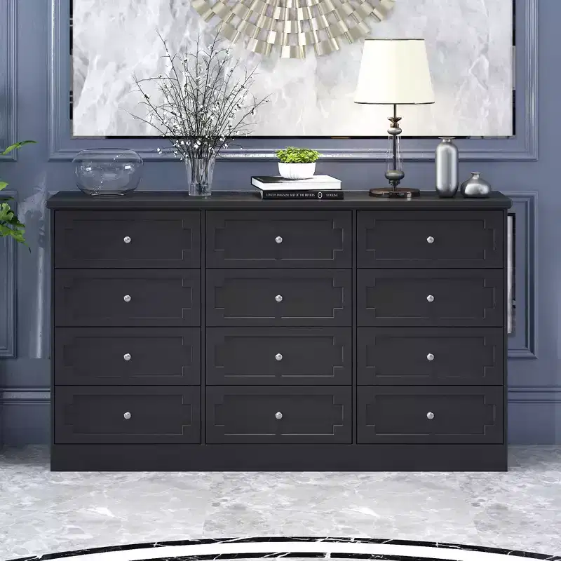 12-Drawer Large Dresser Storage Cabinet, Large Capacity Organizer for Multi-Room Storage & Decor