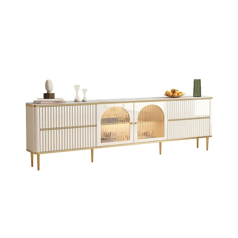 JASIWAY Light Luxury Modern Rectangle TV Stand