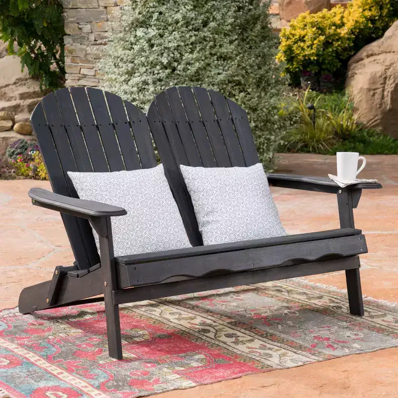 Christopher Knight Home Malibu Outdoor Acacia Wood Folding Adirondack Loveseat