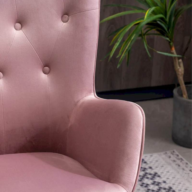 Carson Carrington Arvika Button-tufted High-back Velvet Accent Chair