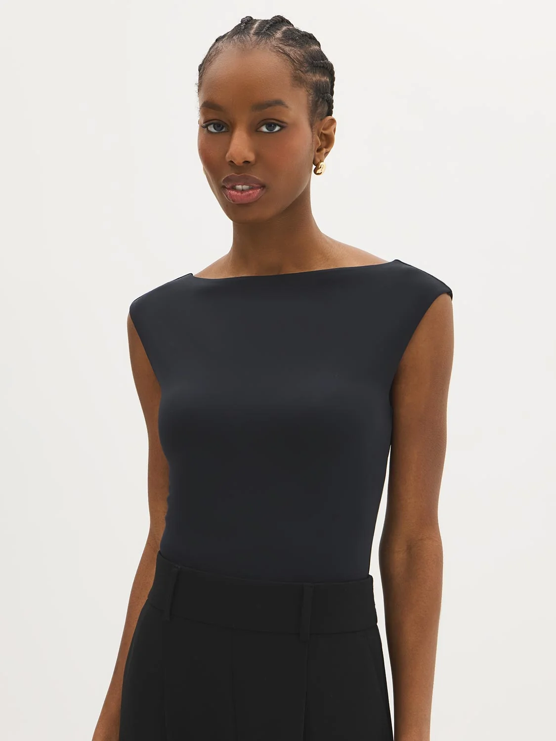 Double Layer Boat Neck Top