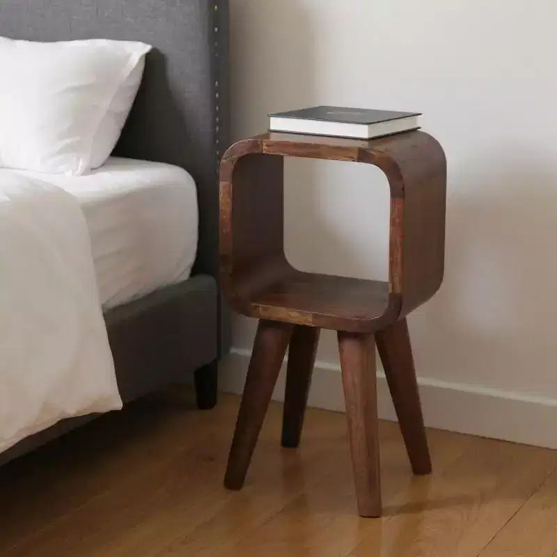 HomeRoots 16 Chestnut Solid Wood Square Nightstand