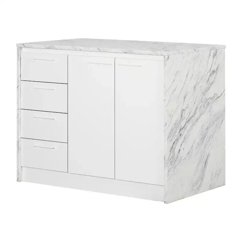 36.5 in.H Melamine Kitchen Islands with 2 Doors and 1 Shelf