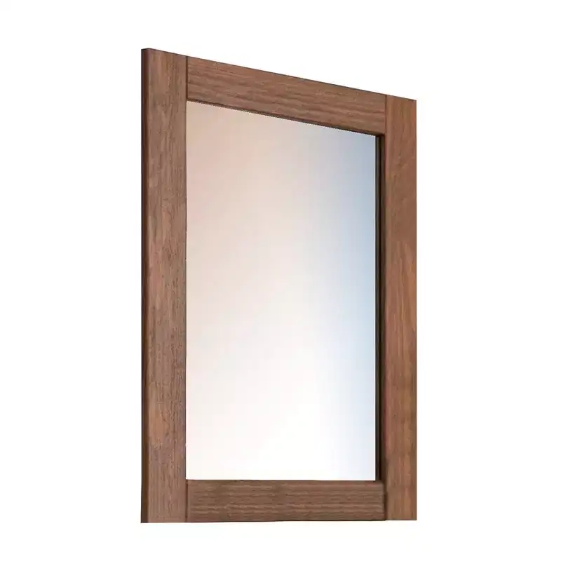 Mahogany Brown Rectangular Wall Mirror, Single, Wood Frame