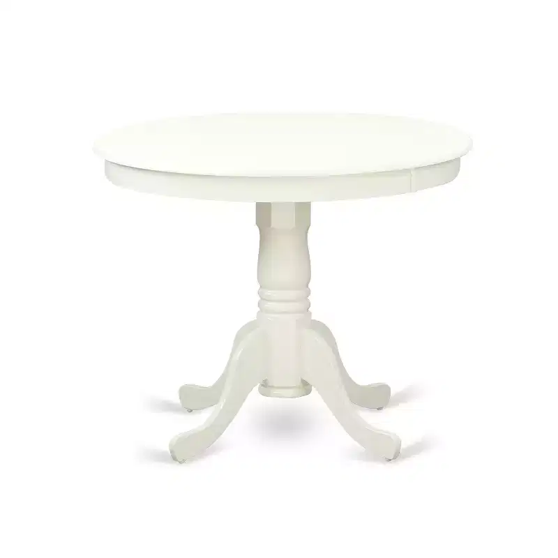 HomeStock Belmont 5 Pc Kitchen table set with a Dining Table and 4 Faux Leather Chairs in Linen White