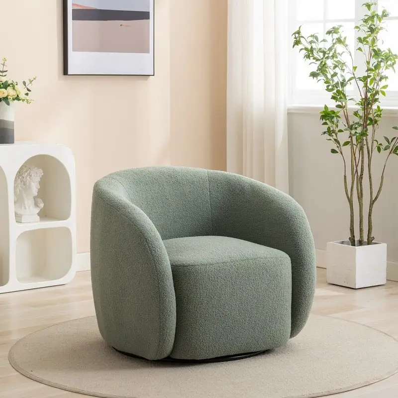 SEYNAR Modern Glam Upholstered 360 Degree Swivel Accent Armchair