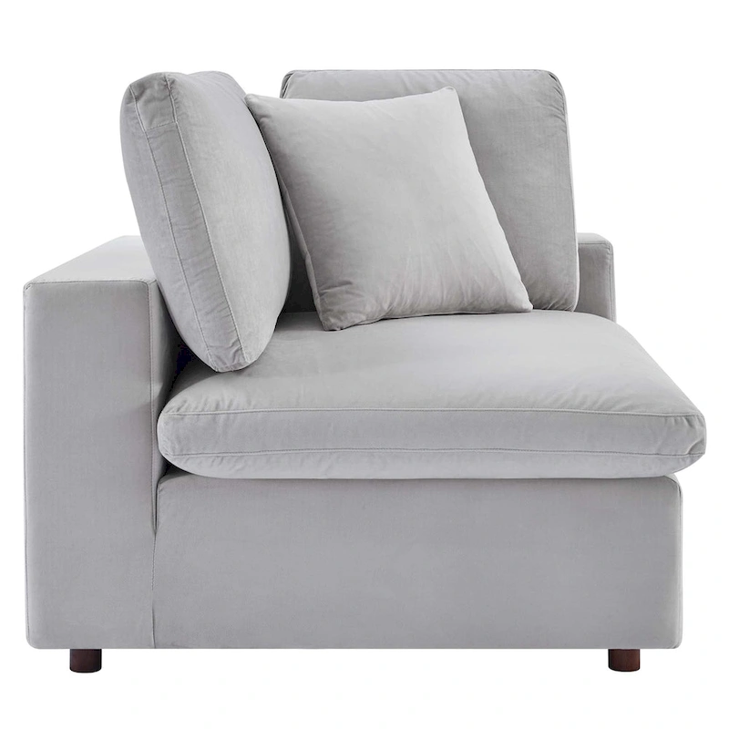 Commix Down Filled Overstuffed Velvet 6-Piece Sectional Sofa
