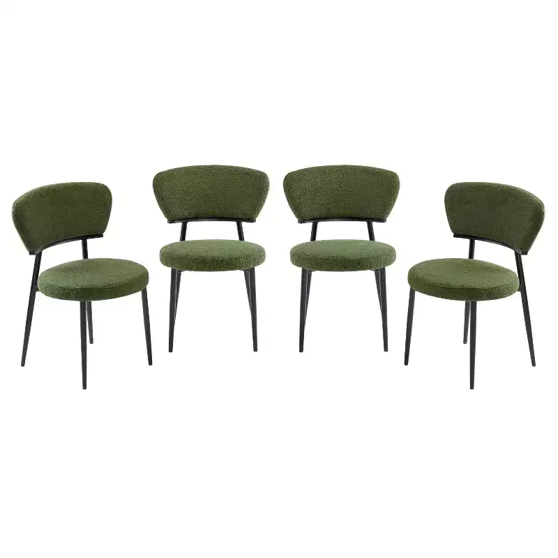 Christopher Knight Home Atrass Upholstered Dining Chair with Metal Legs (Set of 4)