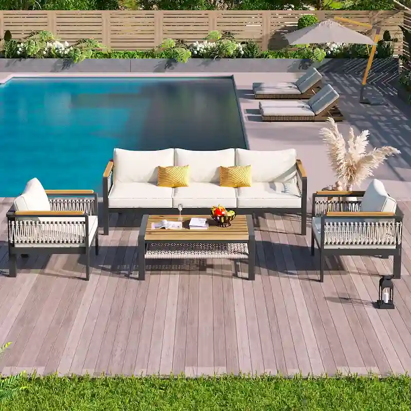 4 Pieces Outdoor Sectional Sofa Set