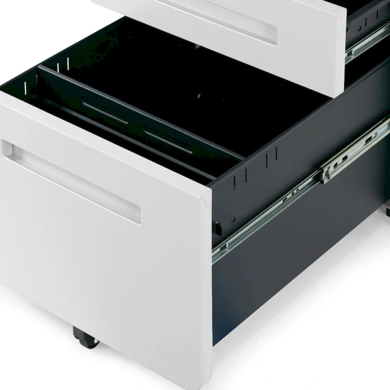 White 3-Drawer File Cabinet with lock and Wheels