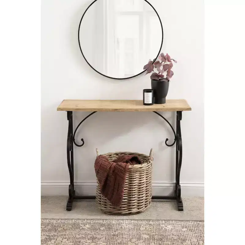 Rectangle Wood Console Table – 13x36x30, Black