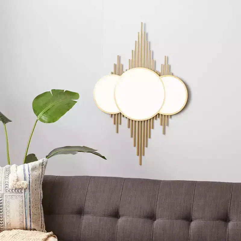 Round Gold Iron Wall Mirror, 39