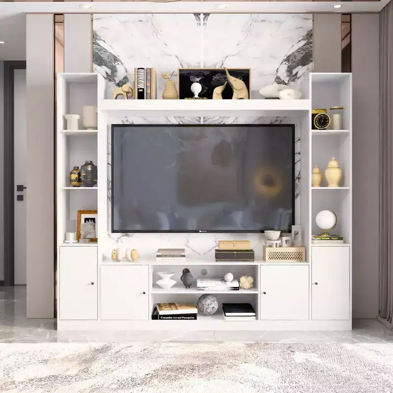 Modern and Minimalist Entertainment Center TV Stand: Modern Design with Ample Storage Media Console, Floating TV Shelf