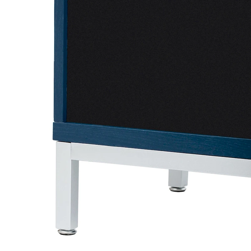 Accent Cabinet with Solid Wood Veneer and Metal Leg Frame - 34L x 15.5W x 31.9H