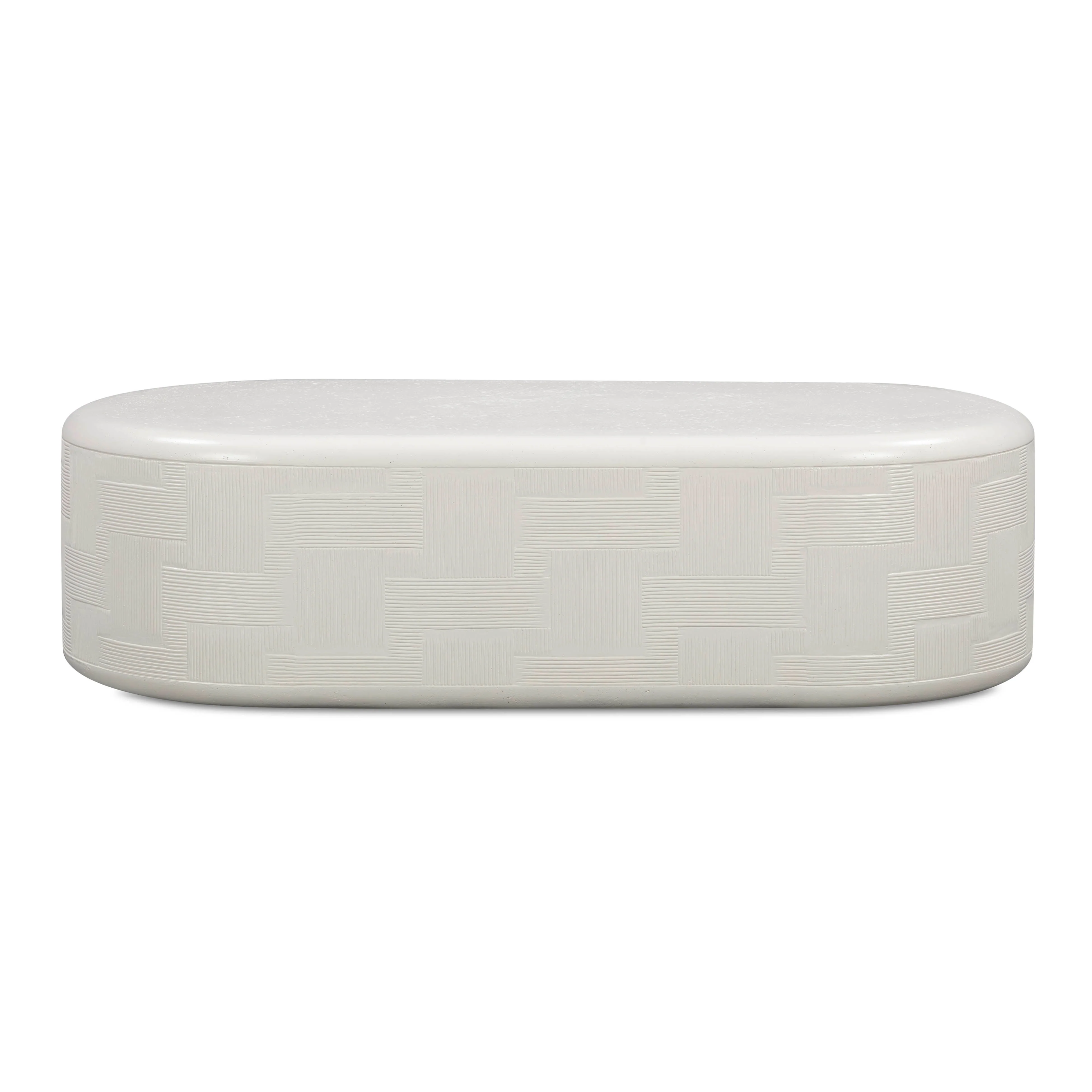 55 Indoor/Outdoor Concrete Rounded Coffee Table