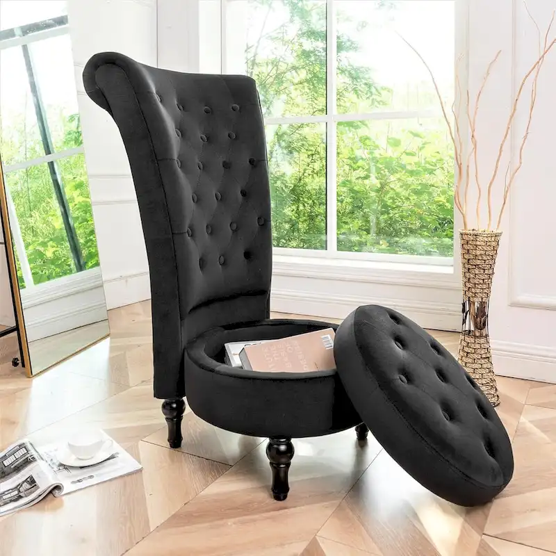 Gosser 20 Wide Velvet High Back Vanity Chair