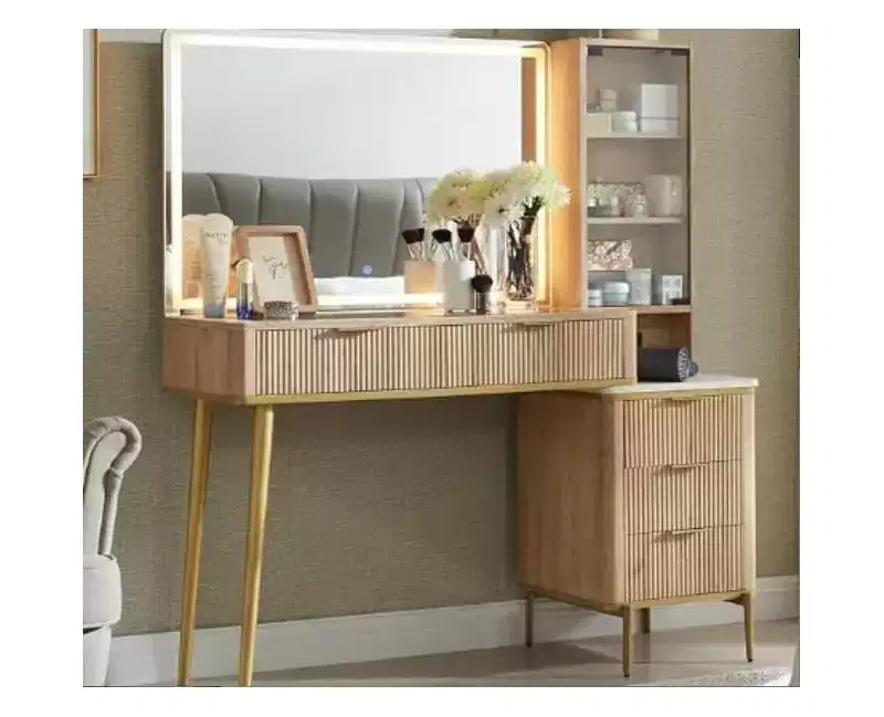 48 Makeup Vanity Desk Set with 36 LED Mirror, 5 Drawers & Shelves, Adjustable Lights with Charging Station for Bedroom