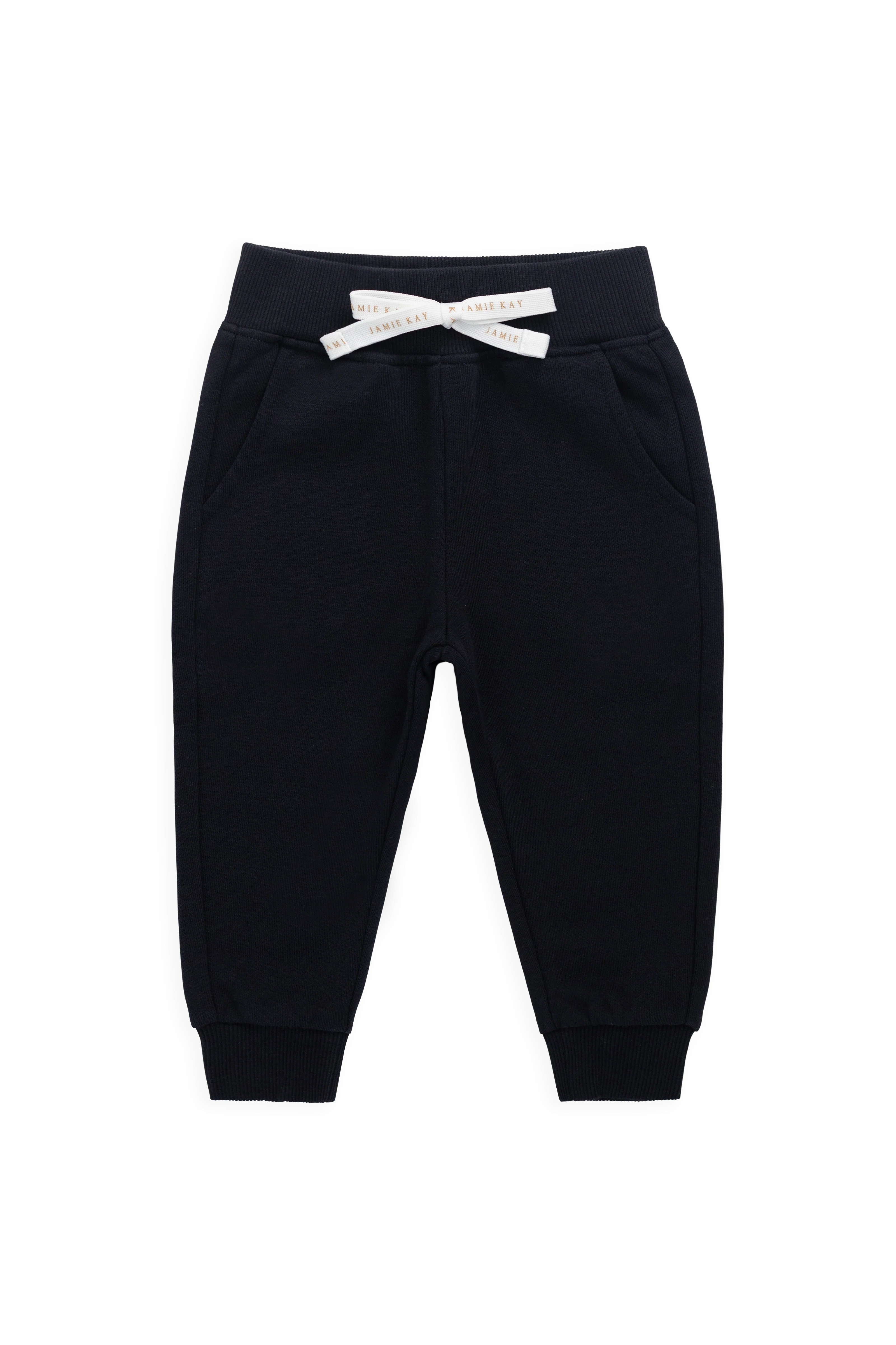 Cozy Navy 100% Organic Cotton Track Pant with Drawstring Waistband for Play & Lounging 6M–8Y