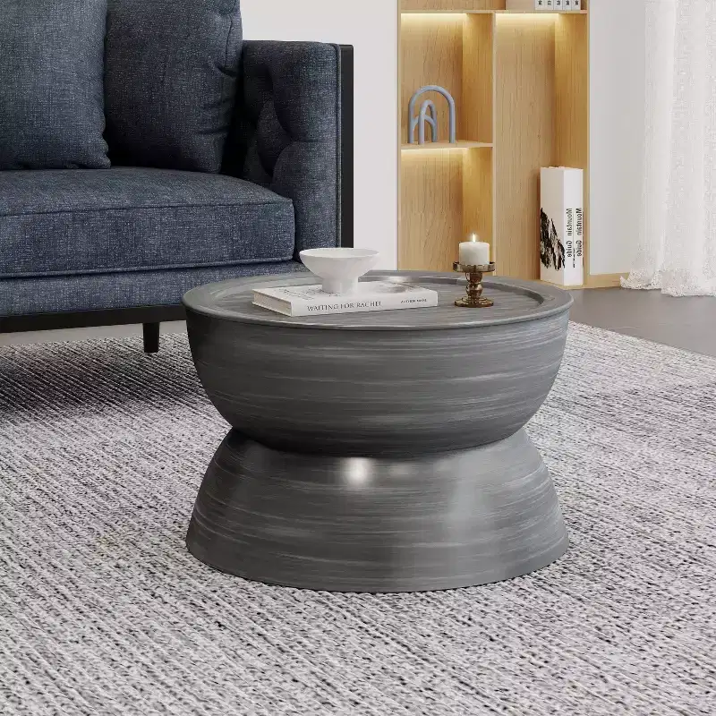 Christopher Knight Home Minkler Hourglass Coffee Table Brushed Antique Silver