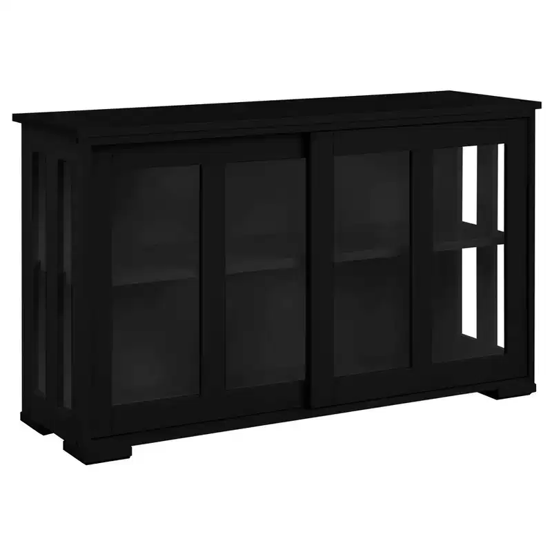 Pacific Stackable Sliding Glass Doors Cabinet - Black