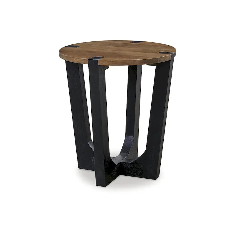 Hanneforth Brown/Black End Table - 22W x 22D x 24H