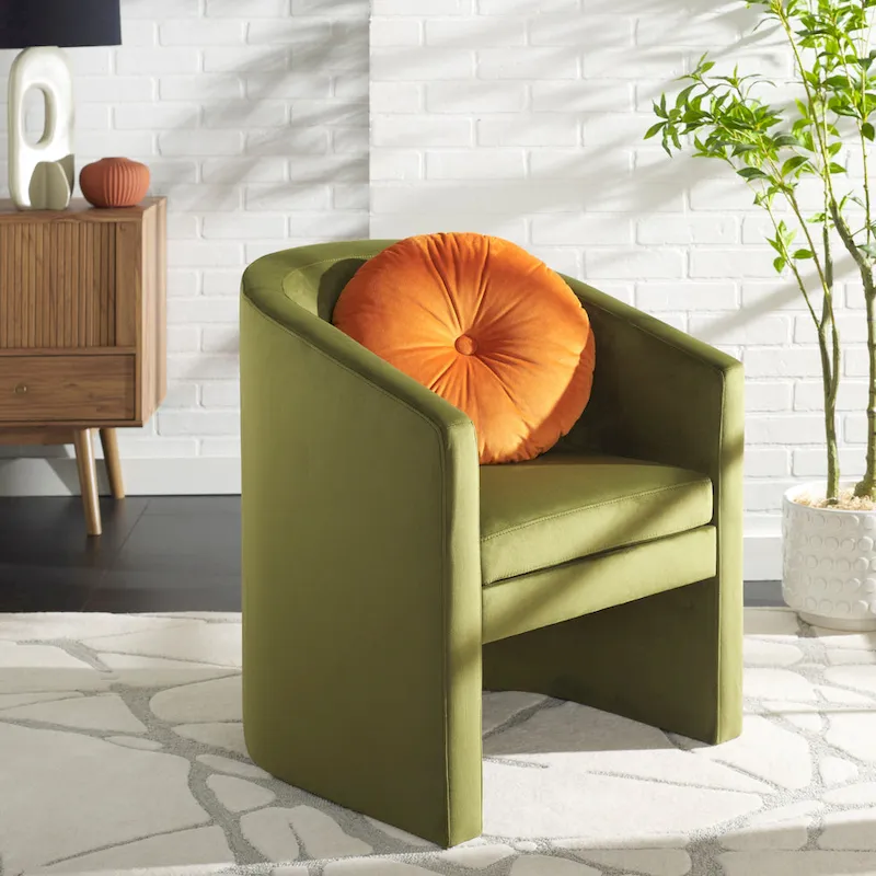 SAFAVIEH Theodosia Barrel Back Accent Chair (Fully Assembled) - W24 x D24 x H30 - 24Wx24Dx30H