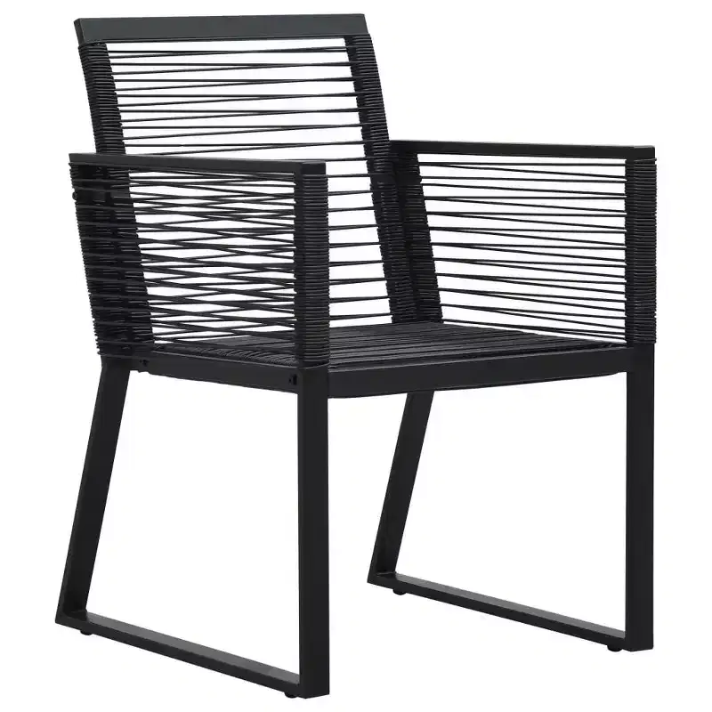 vidaXL 2/4x Garden Chair Black PVC Rattan Outdoor Patio Seating Lounge Chairs - Set of 2