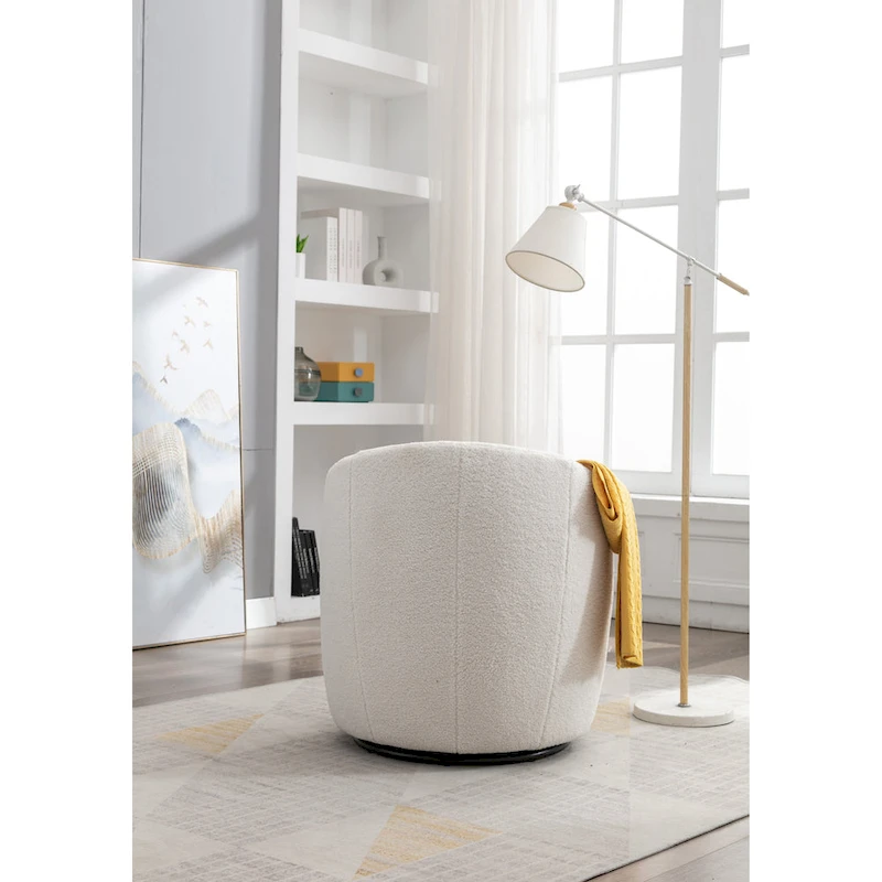 Teddy Fabric Swivel Accent Barrel Chair