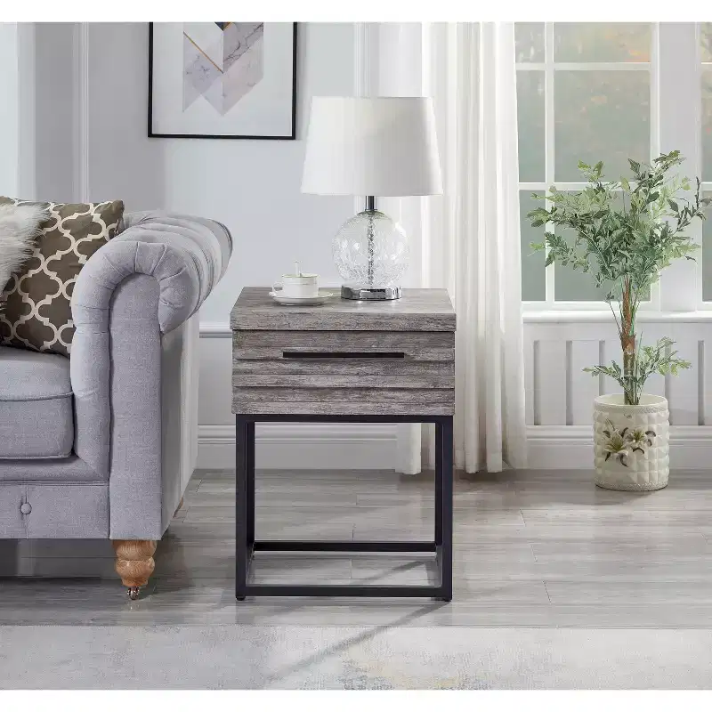 Celestial Contemporary Storage End Table