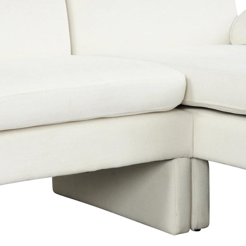 94.1 Chenille L-Shaped Futon Sofa with Adjustable Backrest & Reversible Chaise