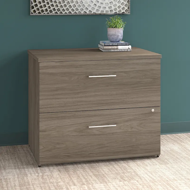 2-Drawer Locking Lateral File Cabinet – Legal/Letter/A4, Ball-Bearing Slides, 88 lb/Drawer