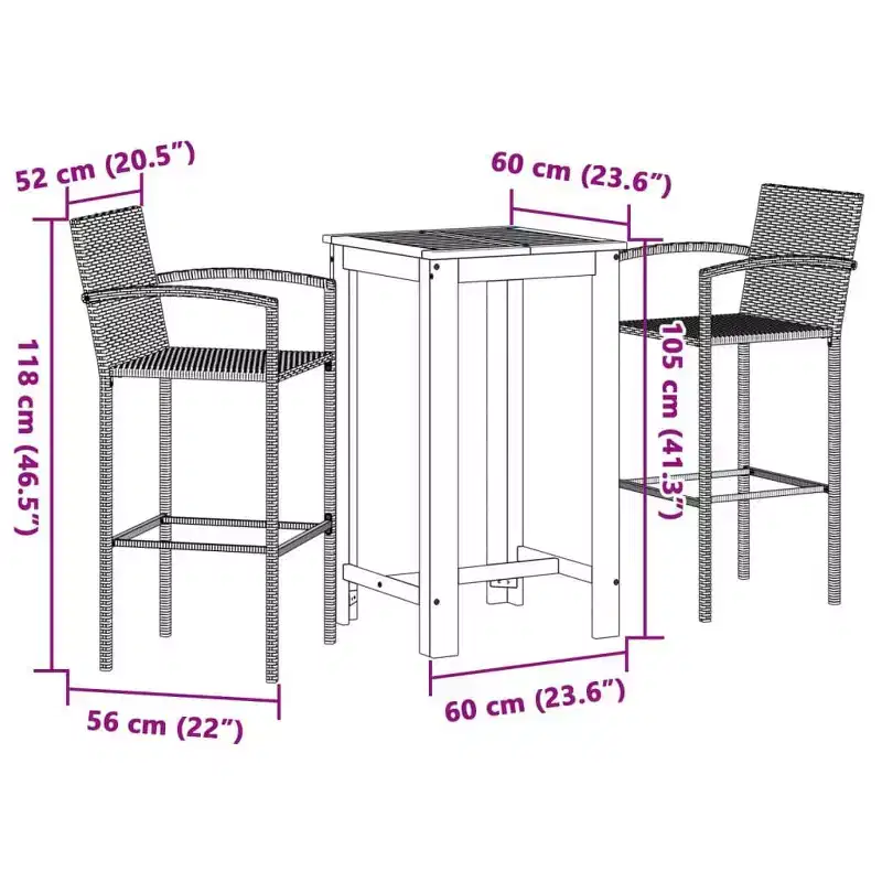 vidaXL Garden Bar Set