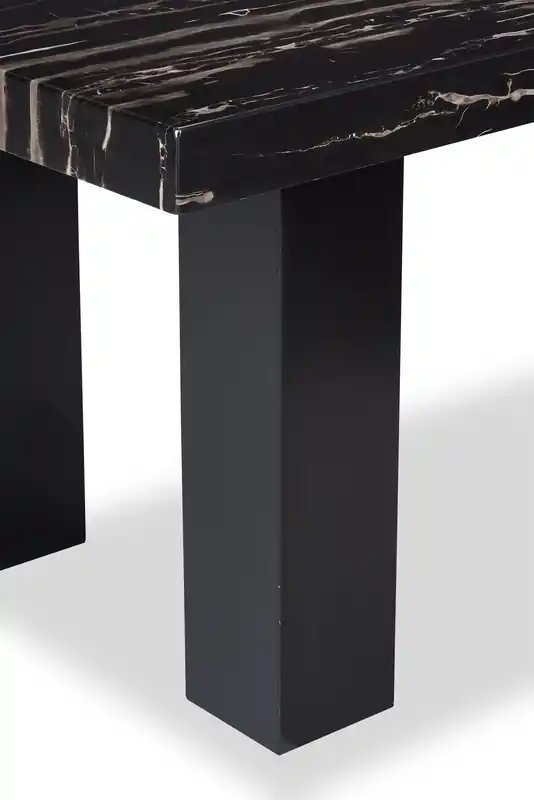 Dining Table with Epoxy Resin Marble-Look Top, 72W