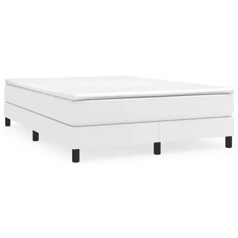 Bed Frame White Faux leather, plywood, engineered wood Queen