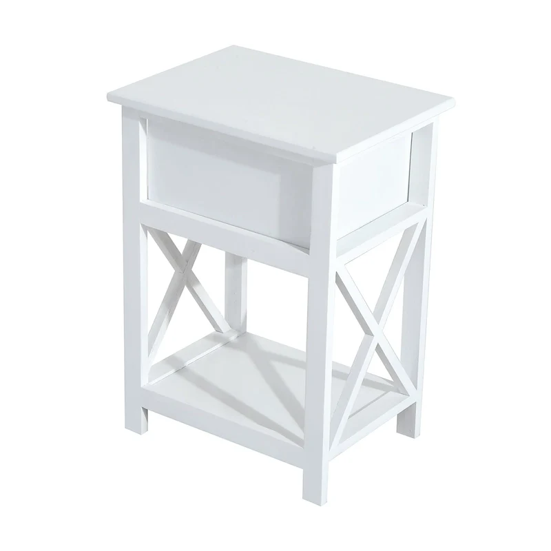 Wood X-side End Table - 15.5  L X 12  W X 22  H
